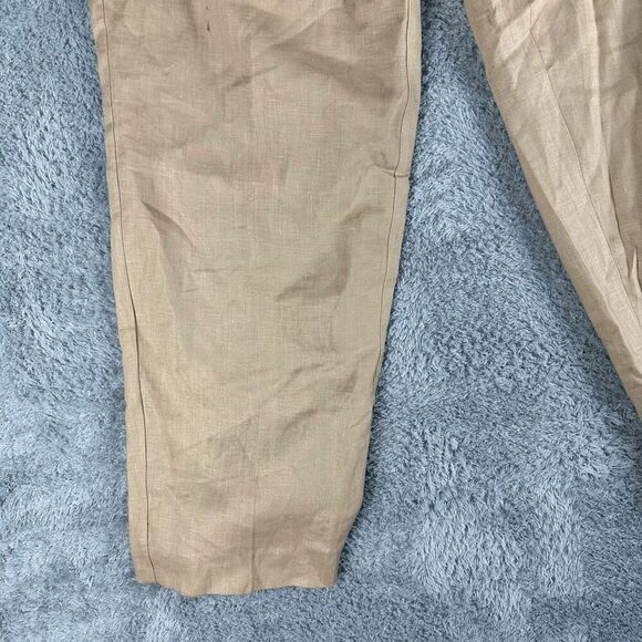 Merona Womens Lagenlook Boho Linen Trousers 16W Tan Earthy Neutral Natural - Picture 2 of 15